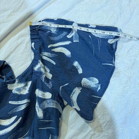 A New Day Blue Abstract Midi Dress | Size L | Open Back Tie - Picture 10 of 14